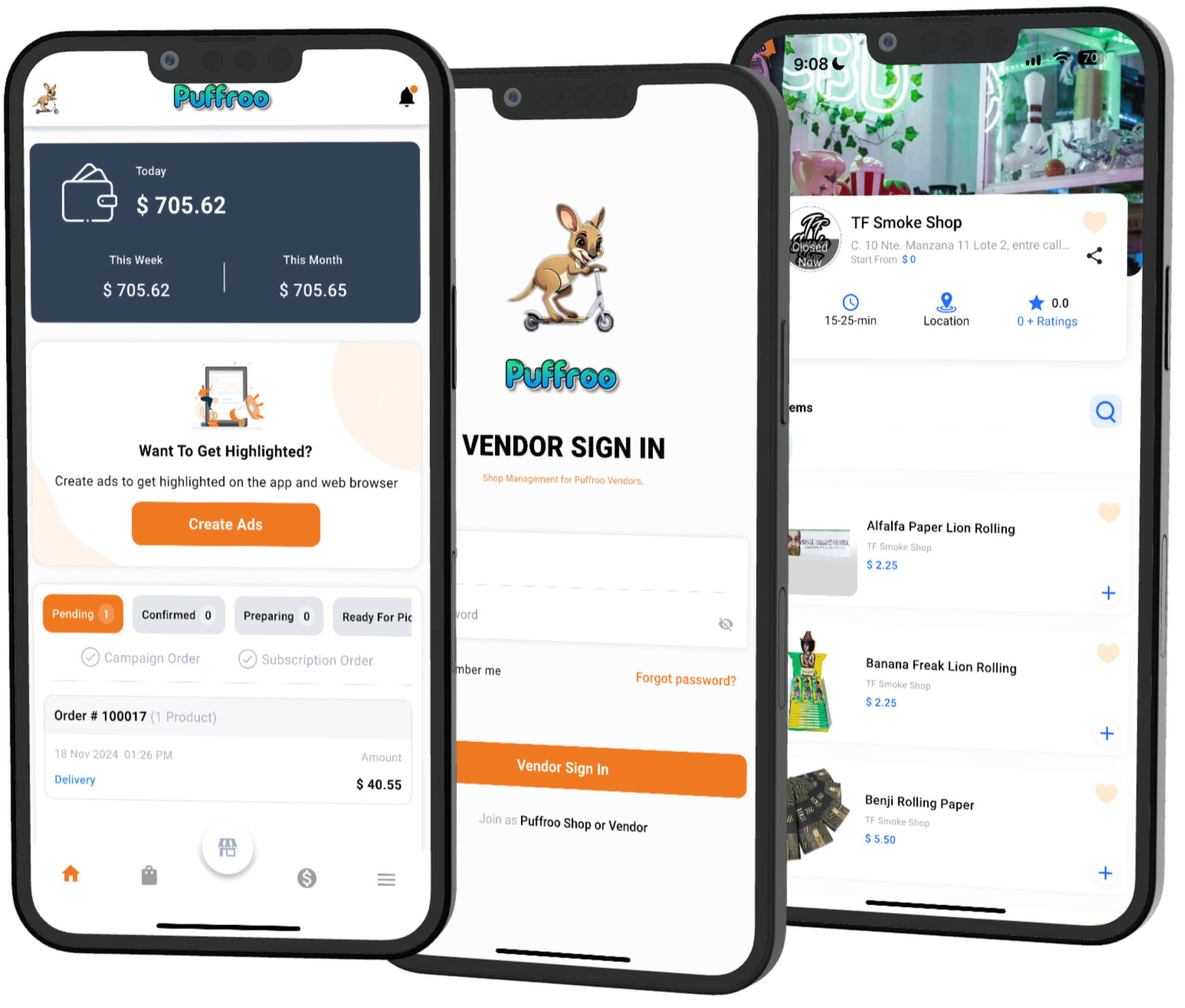 Puffroo - Smoke Shop Delivery Service Vendor App Image 3